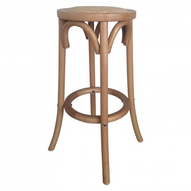 VIENNA Σκαμπό BAR, Ξύλο Οξιά Απόχρωση Φυσικό, Κάθισμα Ψάθα  36x36x71cm [-Φυσικό-] [-Ξύλο-] Ε7023,3