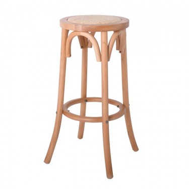 VIENNA Σκαμπό BAR, Ξύλο Οξιά Απόχρωση Φυσικό, Κάθισμα Ψάθα  36x36x71cm [-Φυσικό-] [-Ξύλο-] Ε7023,3