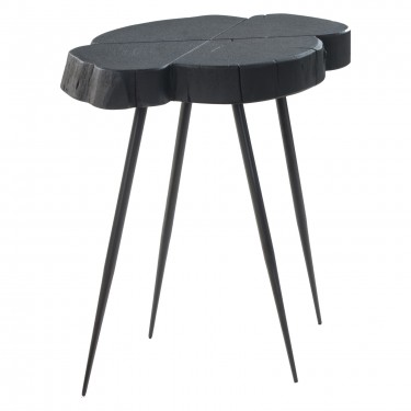 KOVIL Τραπεζάκι Σαλονιού Καθιστικού - Μέταλλο Βαφή Μαύρο - Ξύλο Ακακία Μαύρο   /-45x35x53cm [-Μαύρο-] [-Μέταλλο-, -Ξύλο-] ΕΑ7083