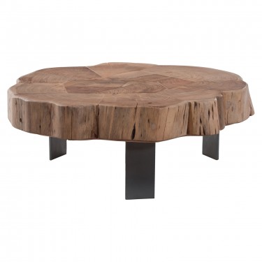 SIVA Τραπεζάκι Σαλονιού Καθιστικού, Μέταλλο Βαφή Ανθρακί, Ακακία Φυσικό   /-70x65x33cm [-Ανθρακί-, -Φυσικό-] [-Μέταλλο-, -Ξύλο-] ΕΑ7084