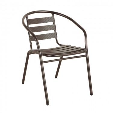 FUNKY Πολυθρόνα Μέταλλο - Αλουμίνιο Βαφή Καφέ  54x60x73cm [-Καφέ-] [-Αλουμίνιο-, -Μέταλλο-] Ε242,6