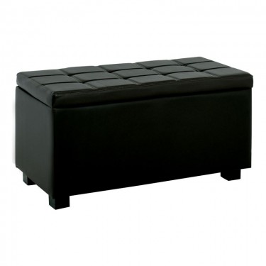 DENISE Σκαμπό με Αποθηκευτικό Χώρο - Ταμπουρέ, PU Μαύρο  88x43x45cm [-Μαύρο-] [-PU - PVC-] Ε7048,3