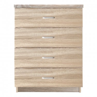 DRAWER Συρταριέρα με 4 Συρτάρια, Απόχρωση Sonoma  60x40x80cm [-Φυσικό-] [-MDF - Κόντρα Πλακέ - Καπλαμάς - Νοβοπάν-] Ε7396,2