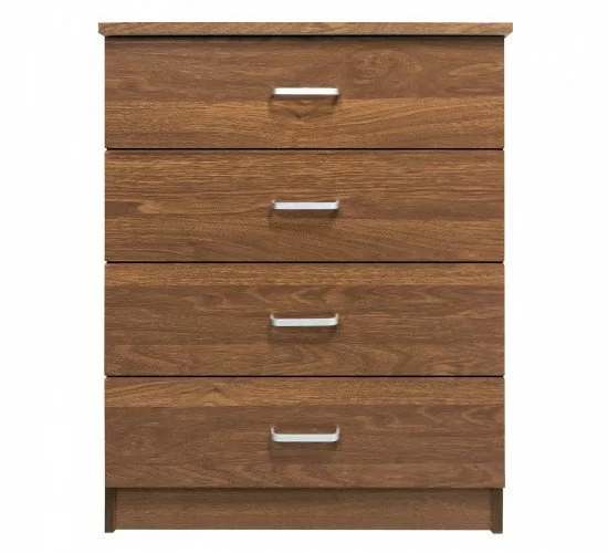 DRAWER Συρταριέρα με 4 Συρτάρια, Απόχρωση Καρυδί  60x40x80cm [-Καρυδί-] [-MDF - Κόντρα Πλακέ - Καπλαμάς - Νοβοπάν-] Ε7396,3