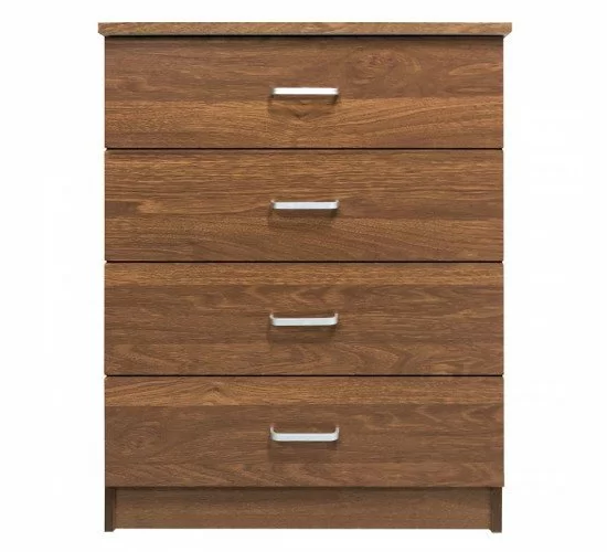 DRAWER Συρταριέρα με 4 Συρτάρια, Απόχρωση Καρυδί  60x40x80cm [-Καρυδί-] [-MDF - Κόντρα Πλακέ - Καπλαμάς - Νοβοπάν-] Ε7396,3