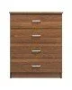 DRAWER Συρταριέρα με 4 Συρτάρια, Απόχρωση Καρυδί  60x40x80cm [-Καρυδί-] [-MDF - Κόντρα Πλακέ - Καπλαμάς - Νοβοπάν-] Ε7396,3