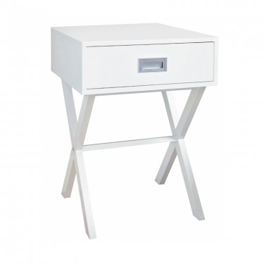 WICK Κομοδίνο Άσπρο Λάκα MDF  40x40x55cm [-Άσπρο-] [-MDF - Κόντρα Πλακέ - Καπλαμάς - Νοβοπάν-] Ε749,3