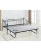 MARIN Set: Daybed (για στρώμα 90x190)   Βοηθητικό Κρεβάτι με Στρώμα 185x85 Μέταλλο Μαύρο  Κρεβάτια:198x97x93 185x85x36cm [-Μαύρο-] [-Μέταλλο-] Ε8043,11