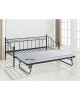 MARIN Set: Daybed (για στρώμα 90x190)   Βοηθητικό Κρεβάτι με Στρώμα 185x85 Μέταλλο Μαύρο  Κρεβάτια:198x97x93 185x85x36cm [-Μαύρο-] [-Μέταλλο-] Ε8043,11