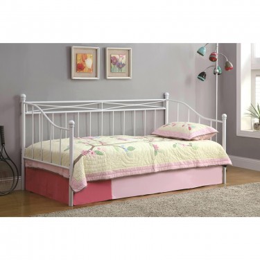 MARIN Set: Daybed με Στρώμα 90x190   Βοηθητικό Κρεβάτι με Στρώμα 85x185 Μέταλλο Άσπρο  Κρεβάτια:198x97x93 185x85x36cm [-Άσπρο-] [-Μέταλλο-] Ε8043,2S