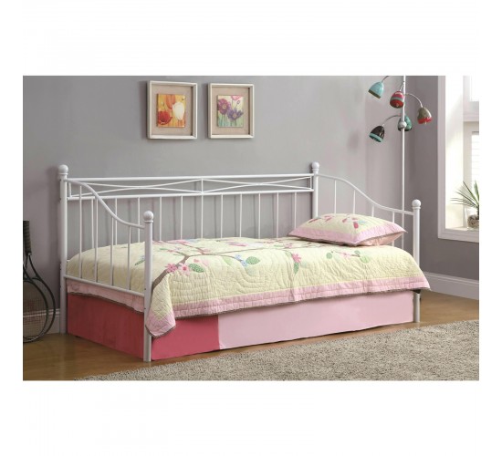MARIN Set: Daybed με Στρώμα 90x190   Βοηθητικό Κρεβάτι με Στρώμα 85x185 Μέταλλο Άσπρο  Κρεβάτια:198x97x93 185x85x36cm [-Άσπρο-] [-Μέταλλο-] Ε8043,2S