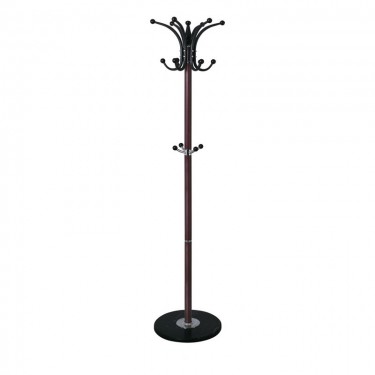 PATRICK Καλόγερος Περιστρεφόμενος, Μέταλλο Βαφή Καρυδί  Φ37cm H.175cm [-Καρυδί-, -Μαύρο-] [-Μάρμαρο - Τεχνομάρμαρο-, -Μέταλλο-] Ε725,2