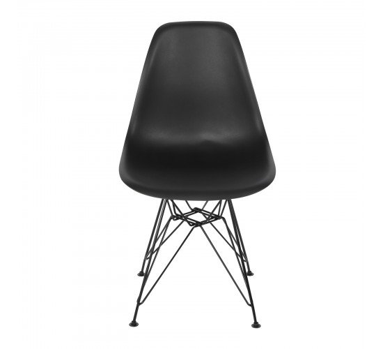ART Καρέκλα Τραπεζαρίας Μέταλλο Βαφή Μαύρο - PP Μαύρο  46x55x82cm [-Μαύρο-] [-Μέταλλο/PP - ABS - Polywood-] ΕΜ127,2