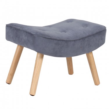 ALMA Σκαμπό - Υποπόδιο, Ύφασμα Velure Ανοιχτό Μπλε, Πόδια Φυσικό, K/D  52x38x35cm [-Μπλε-] [-Ύφασμα-] Ε7141,51