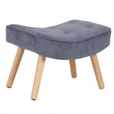 ALMA Σκαμπό - Υποπόδιο, Ύφασμα Velure Ανοιχτό Μπλε, Πόδια Φυσικό, K/D  52x38x35cm [-Μπλε-] [-Ύφασμα-] Ε7141,51