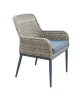 HAVANA Πολυθρόνα Τραπεζαρίας Κήπου-Βεράντας, ALU - Wicker Grey Brown, Μαξιλάρι Ανθρακί  64x65x85cm [-Ανθρακί-, -Καφέ-] [-Wicker-, -Αλουμίνιο-] Ε652