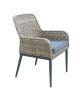 HAVANA Πολυθρόνα Τραπεζαρίας Κήπου-Βεράντας, ALU - Wicker Grey Brown, Μαξιλάρι Ανθρακί  64x65x85cm [-Ανθρακί-, -Καφέ-] [-Wicker-, -Αλουμίνιο-] Ε652