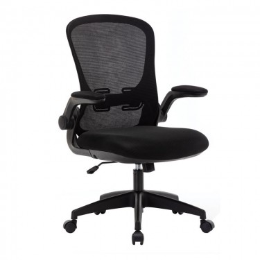 BF2920 Πολυθρόνα Γραφείου, Ανακλινόμενα Μπράτσα, Mesh Μαύρο  61x65x96/106cm [-Μαύρο-] [-Ύφασμα Mesh-] ΕΟ515,1