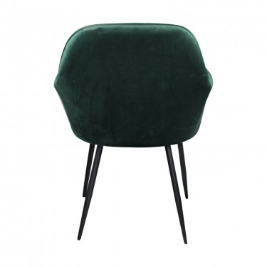 VALERY Πολυθρόνα Μέταλλο Βαφή Μαύρο, Ύφασμα Velure, Απόχρωση Forest Green  55x61x87cm [-Μαύρο-, -Πράσινο-] [-Μέταλλο-, -Ύφασμα-] ΕΜ711,3