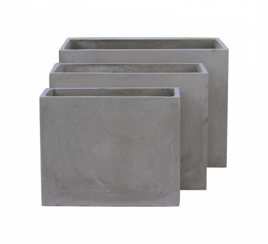FLOWER POT-2  Set 3 τεμαχίων Cement Grey  50x20x40 - 60x30x45 - 70x40x50 [-Γκρι-] [-Artificial Cement (Recyclable)-] Ε6301,S