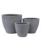 FLOWER POT-3  Set 3 τεμαχίων Cement Grey  Φ35x32 - Φ44x37 - Φ53x47cm [-Γκρι-] [-Artificial Cement (Recyclable)-] Ε6302,S