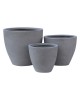 FLOWER POT-3  Set 3 τεμαχίων Cement Grey  Φ35x32 - Φ44x37 - Φ53x47cm [-Γκρι-] [-Artificial Cement (Recyclable)-] Ε6302,S