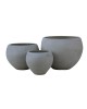 FLOWER POT-5  Set 3 τεμαχίων Cement Grey  Φ32x26 / Φ43x32 / Φ55x40cm [-Γκρι-] [-Artificial Cement (Recyclable)-] Ε6304,S