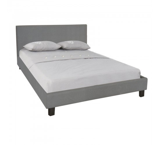 WILTON Κρεβάτι Διπλό, για Στρώμα 160x200cm, Ύφασμα Γκρι  169x213x89cm [-Γκρι-] [-Ύφασμα-] Ε8054,F2