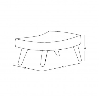 ALMA Σκαμπό - Υποπόδιο, Ύφασμα Velure Ανοιχτό Καφέ, Πόδια Καρυδί, K/D  52x38x35cm [-Μπεζ-Tortora-Sand-Cappuccino-] [-Ύφασμα-] Ε7141,21Κ