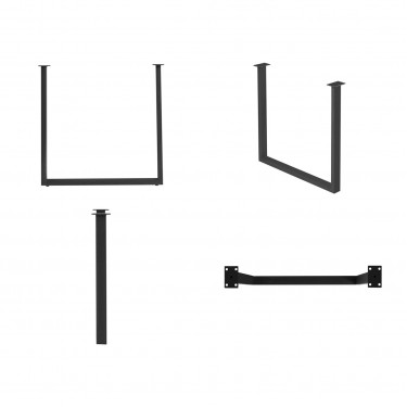 LIZARD Βάση Τραπεζιού Set 2 τεμαχίων 79x6 H.73cm Μέταλλο Μαύρο  79x6 H.73cm [-Μαύρο-] [-Μέταλλο-] ΕΜ838,Η