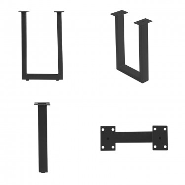 LIZARD Βάση Set 2 τεμαχίων 30x6 H.43cm για Τραπεζάκι Σαλονιού Μέταλλο Μαύρο  30x6 H.43cm [-Μαύρο-] [-Μέταλλο-] ΕΜ838,L