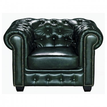 CHESTERFIELD Birmingham Πολυθρόνα Σαλονιού Καθιστικού,Δέρμα Antique Green  103x92x72cm [-Πράσινο-] [-Leather - Rubica Leather-] Ε9574,13