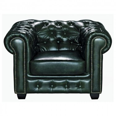CHESTERFIELD Birmingham Πολυθρόνα Σαλονιού Καθιστικού,Δέρμα Antique Green  103x92x72cm [-Πράσινο-] [-Leather - Rubica Leather-] Ε9574,13