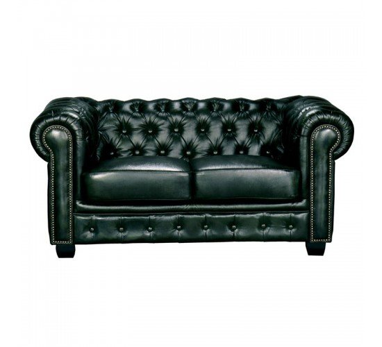 CHESTERFIELD 689 Καναπές 2Θέσιος Σαλονιού - Καθιστικού, Δέρμα, Απόχρωση Antique Green  160x92x72cm [-Πράσινο-] [-Leather - Rubica Leather-] Ε9574,23