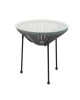 ACAPULCO Τραπεζάκι Μέταλλο Βαφή Μαύρο, Plastic Rattan Γκρι  Φ50cm H.50cm [-Μαύρο/Γκρι-] [-Μέταλλο/Wicker-] Ε246,4