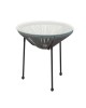 ACAPULCO Τραπεζάκι Μέταλλο Βαφή Μαύρο, Plastic Rattan Γκρι  Φ50cm H.50cm [-Μαύρο/Γκρι-] [-Μέταλλο/Wicker-] Ε246,4