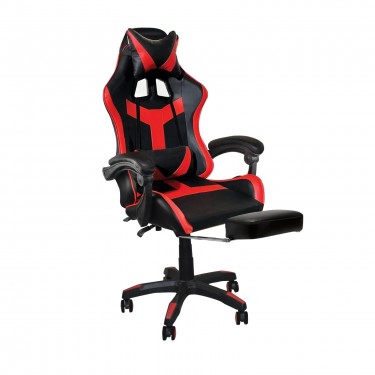 BF7860 Gaming Relax Πολυθρόνα Γραφείου με Υποπόδιο, Pu Μαύρο - Κόκκινο  63x70x117/127cm [-Κόκκινο-, -Μαύρο-] [-PU - PVC-] ΕΟ581,1