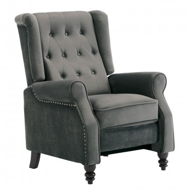 CHESTER Relax Πολυθρόνα Μπερζέρα Σαλονιού, Καθιστικού Ύφασμα Velure Γκρι  78x85x104cm [-Γκρι-] [-Ύφασμα-] Ε7119,2