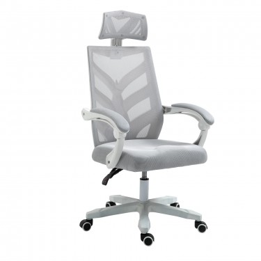 BF2985 Πολυθρόνα Γραφείου Διευθυντή, Άσπρο - Mesh Γκρι  60x66x111/121cm [-Άσπρο-, -Γκρι-] [-Ύφασμα Mesh-] ΕΟ606,2