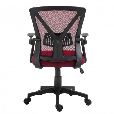 BF2130 Πολυθρόνα Γραφείου Ανακλινόμενα Μπράτσα - Mesh Μπορντώ  61x57x91/101cm [-Κόκκινο-] [-Ύφασμα Mesh-] ΕΟ208,3