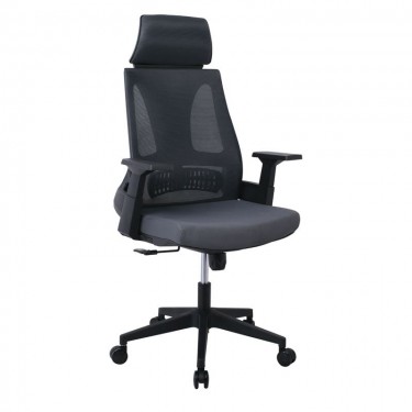 BF8750 Πολυθρόνα Γραφείου Διευθυντή, Mesh Γκρι, Ύφασμα Γκρι  65x64x117/127cm [-Γκρι-] [-Ύφασμα Mesh-, -Ύφασμα-] ΕΟ608,2