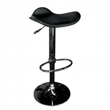 SADDLE Σκαμπό BAR, Μέταλλο Βαφή Μαύρο, Pvc Μαύρο, Ρύθμιση Ύψους, Περιστρεφόμενο  45x43x58/64-79/85cm [-Μαύρο-] [-PU - PVC-, -Μέταλλο-] ΕΜ100,7Μ