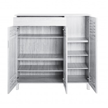 Παπουτσοθήκη - Ντουλάπι 3 Πόρτες με 1 Συρτάρι Απόχρωση Άσπρο  115x38x119cm [-Άσπρο-] [-MDF - Κόντρα Πλακέ - Καπλαμάς - Νοβοπάν-] Ε8377,3