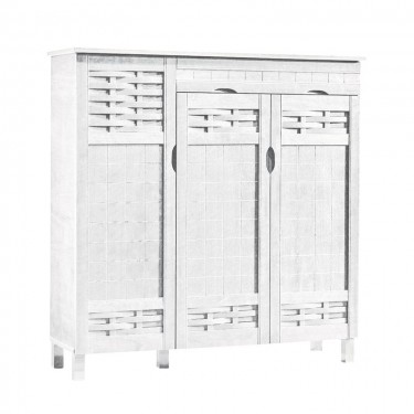 Παπουτσοθήκη - Ντουλάπι 3 Πόρτες με 1 Συρτάρι Απόχρωση Άσπρο  115x38x119cm [-Άσπρο-] [-MDF - Κόντρα Πλακέ - Καπλαμάς - Νοβοπάν-] Ε8377,3