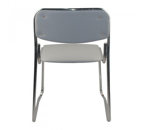 CAMPUS Καρέκλα Επισκέπτη Γραφείου, Στοιβαζόμενη Χρώμιο Μέταλλο, Soft Pu Γκρι  51x49x78cm [-Γκρι-] [-PU - PVC - Bonded Leather-] Ε553,5W