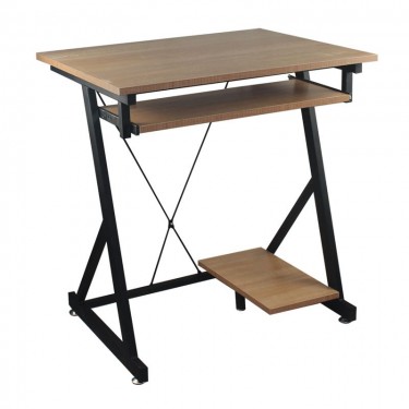 UNIT Γραφείο Η/Υ Μέταλλο Βαφή Μαύρο, Melamine Απόχρωση Sonoma  70x55x75cm [-Μαύρο-, -Φυσικό-] [-Melamine-, -Μέταλλο-] ΕΟ435,1