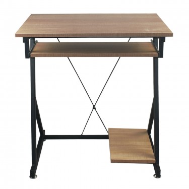 UNIT Γραφείο Η/Υ Μέταλλο Βαφή Μαύρο, Melamine Απόχρωση Sonoma  70x55x75cm [-Μαύρο-, -Φυσικό-] [-Melamine-, -Μέταλλο-] ΕΟ435,1