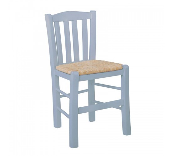 CASA Καρέκλα Οξιά Βαφή Εμποτισμού Λάκα Γκρι, Κάθισμα Ψάθα  42x45x88cm [-Άσπρο-] [-Ξύλο-, -Ψάθα-] Ρ966,Ε10