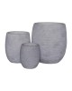 FLOWER POT-8  Set 3 τεμαχίων, Απόχρωση Light Grey Wash  Φ25x28 - Φ35x39 - Φ48x52cm [-Γκρι-] [-Artificial Cement (Recyclable)-] Ε6307,S