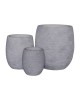 FLOWER POT-8  Set 3 τεμαχίων, Απόχρωση Light Grey Wash  Φ25x28 - Φ35x39 - Φ48x52cm [-Γκρι-] [-Artificial Cement (Recyclable)-] Ε6307,S